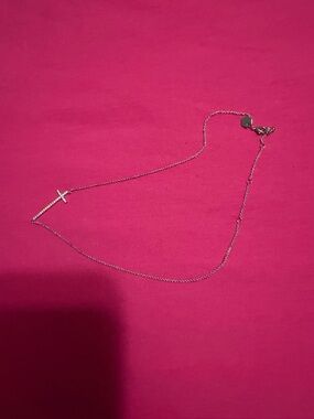 Origami Owl Silver Cross Necklace on Delicate Chain -